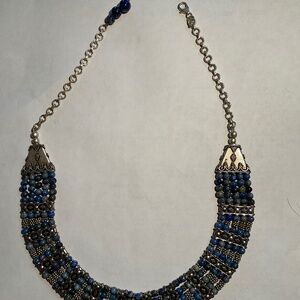 Silver and lapis lazuli necklace